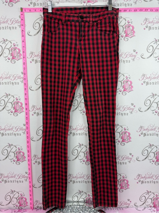 Pants - Pants gingham Red and Black Buffalo Plaid Skinny Pants